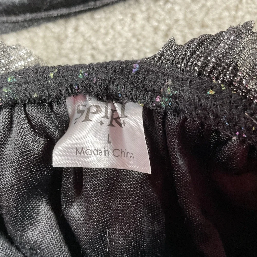 Spirit Halloween Girls Witch Costume Dress Hat Glitter Stars Size L Large - Picture 3 of 5